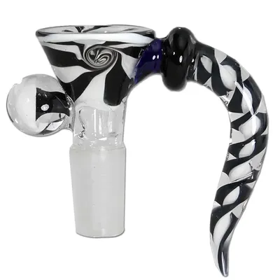 Black Leaf - Glass Art Black Swirl Bowl SG 14,5