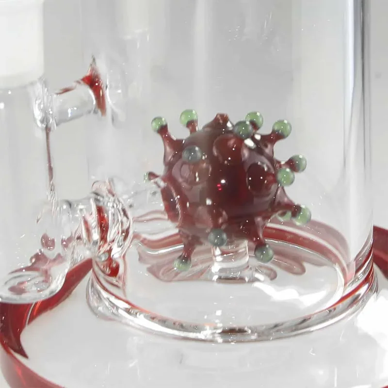 Blaze Glass - Virus Ball Dab Rig Rød 24 cm - Billede 2