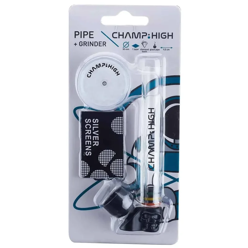 Champ HIGH - Glass Skull Pibe (Grinder + Riste) - Billede 2
