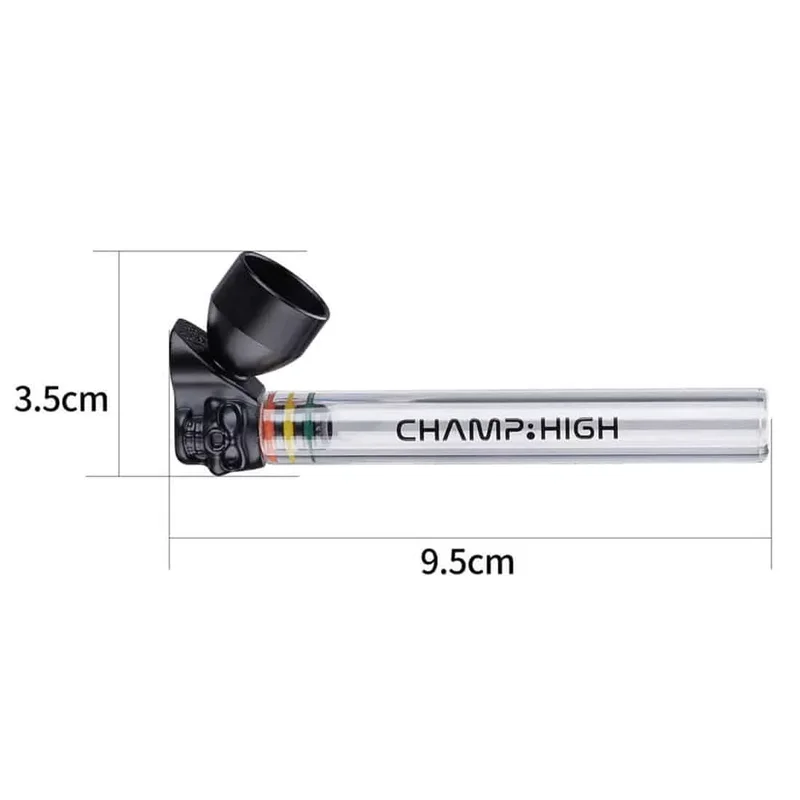 Champ HIGH - Glass Skull Pibe (Grinder + Riste) - Billede 3