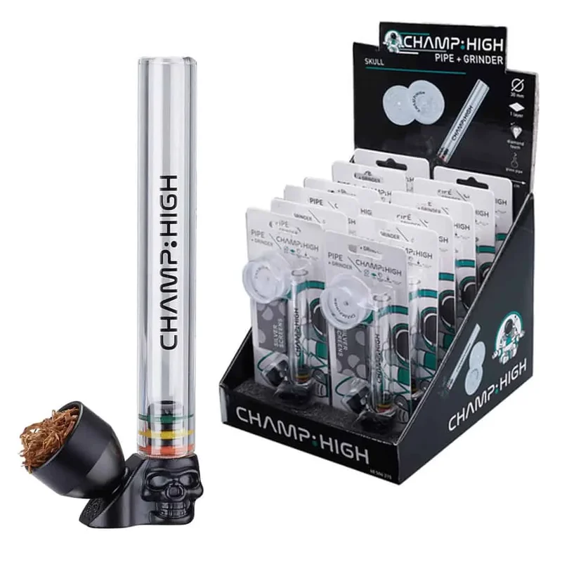 Champ HIGH - Glass Skull Pibe (Grinder + Riste) - Billede 4