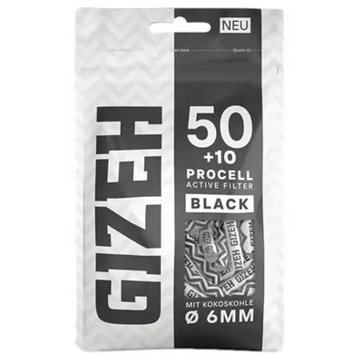 GIZEH - ProCell Active Filter Black (6 mm) 60 stk