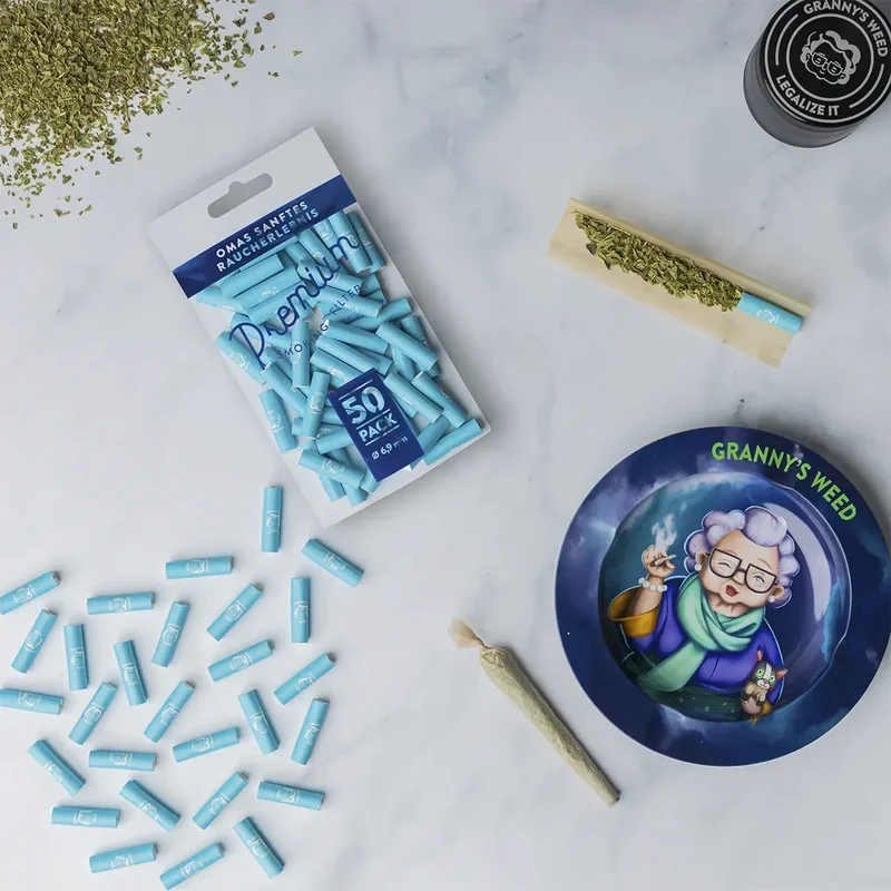 GRANNY'S WEED - Premium Aktivt Kulfilter Blå (6,9 mm) 50 stk - Billede 3