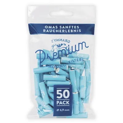 GRANNY'S WEED - Premium Aktivt Kulfilter Blå (6,9 mm) 50 stk