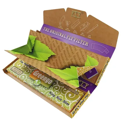 Greengo Tray Set m. Lilla FLY Filtertips | Greengo + FLY
