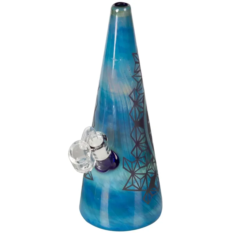 HoneyPuff - Blue Glitter Cone Oil Bong 24 cm - Billede 3