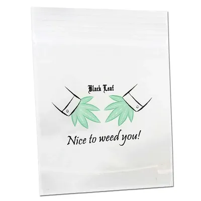 Lynlåsposer - Black Leaf Nice To Weed You 40x60mm 100 stk