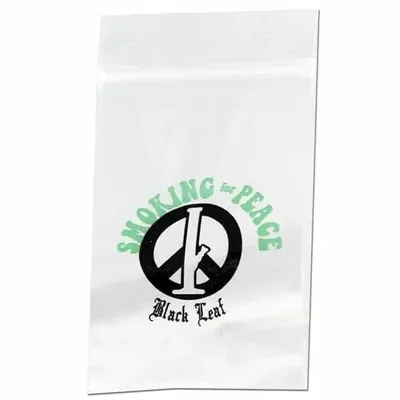 Lynlåsposer - Black Leaf Smoking For Peace 40x60mm 100 stk