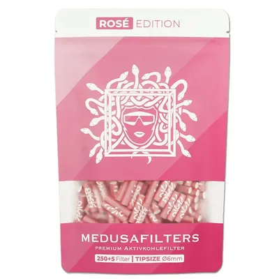 Medusa - Rosé Edition Aktivt Kul Filtertips (6 mm) 250 stk