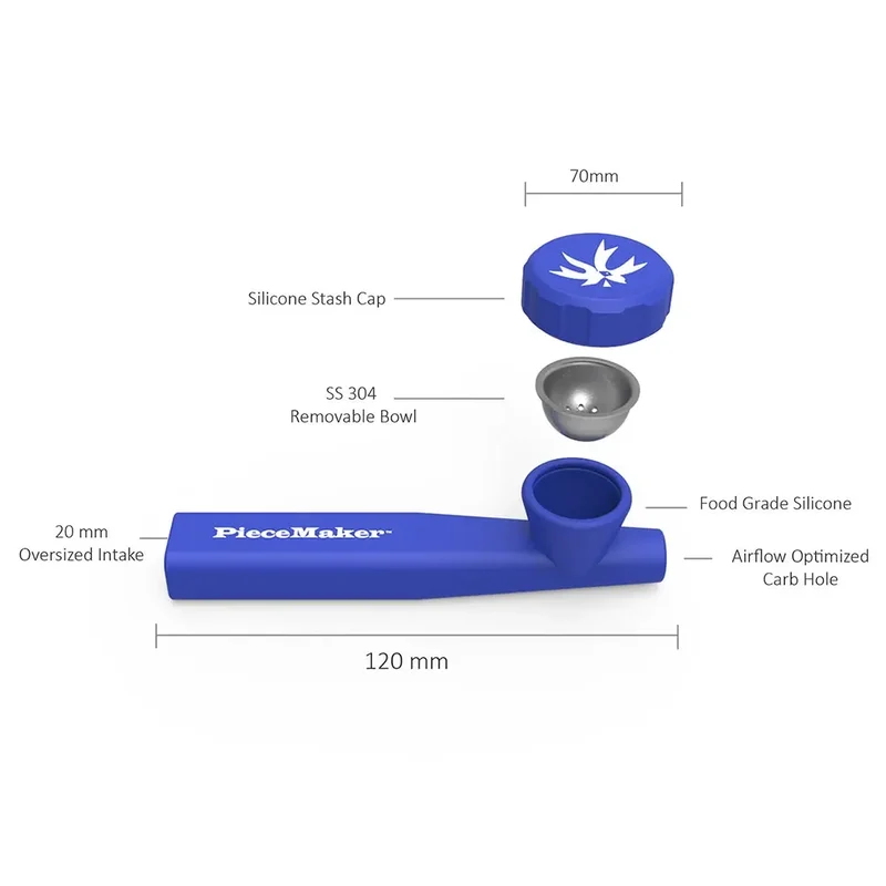 PieceMaker - KAZILI Macaw Red Silicone Pipe 120 mm - Billede 2