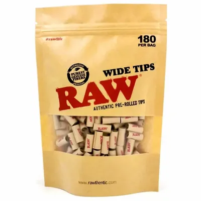 RAW - Prerolled Tips Wide 180 stk