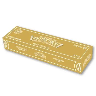 Rollers Finest – King Size Medium Gold Prerolled Filtertips