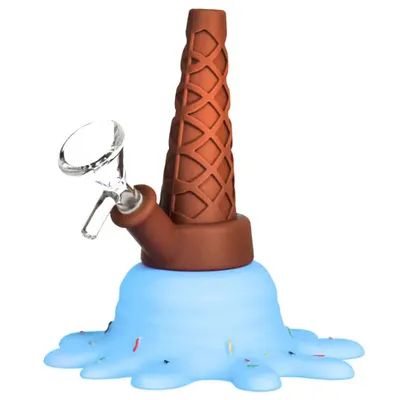 Scott - Blå Isvaffel Silikone Bong 13 cm