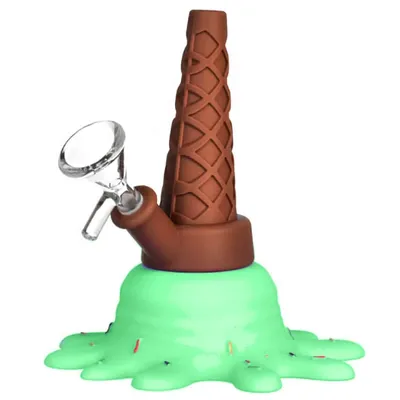 Scott - Grøn Isvaffel Silikone Bong 13 cm