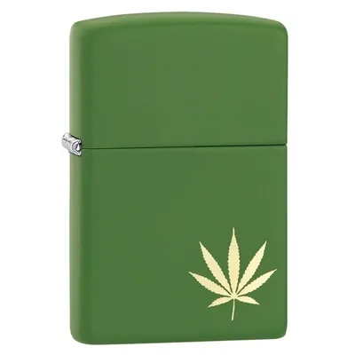 Zippo Lighter Classic Cannabis Leaf on the side